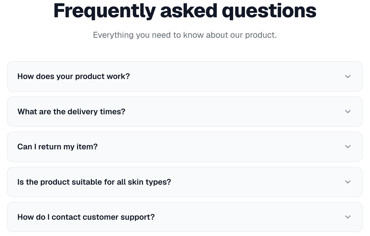 Preview — FAQ accordion