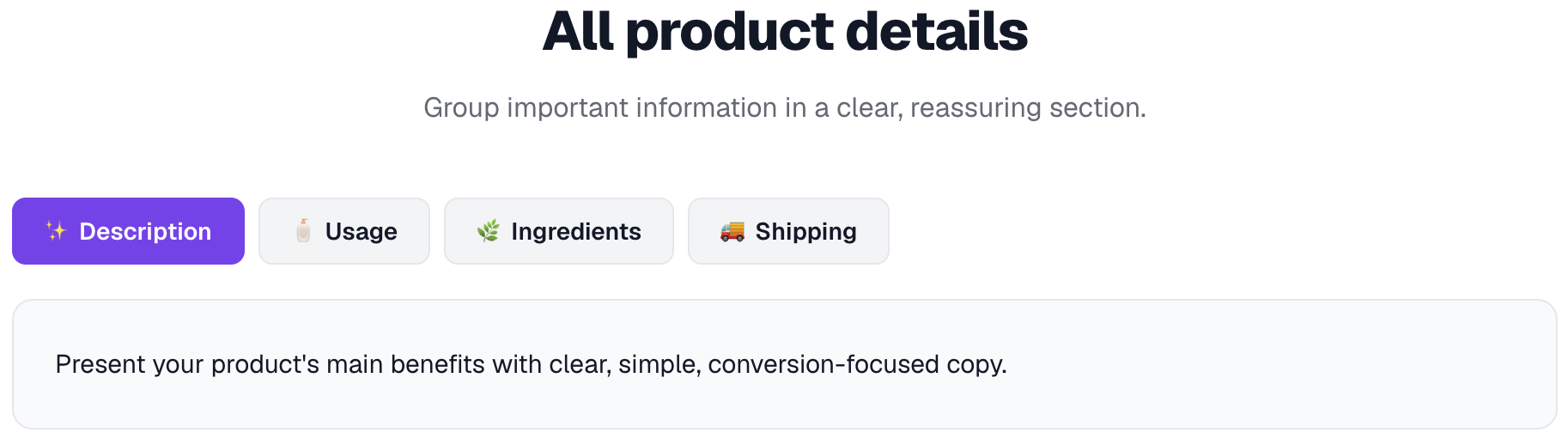 Preview — Product details tabs